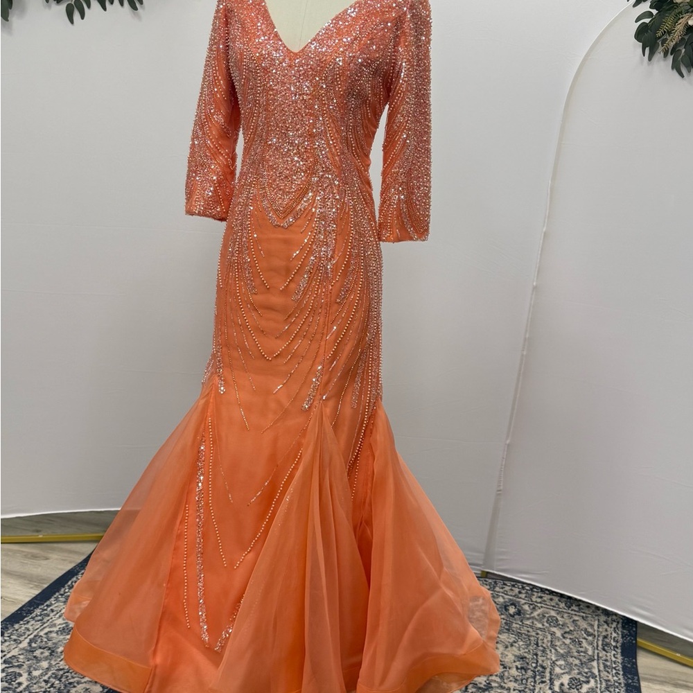 Elegant Orange Evening Gown
